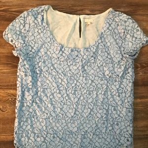 Talula Baby Blue Lace Scallop Edge Blouse